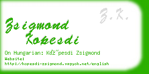 zsigmond kopesdi business card